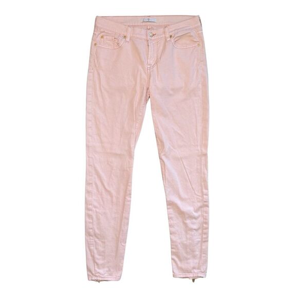 7 For All Mankind Skinny Jeans Light Pink Denim 29 - Picture 1 of 7